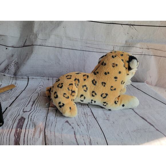 Fiesta Lying Leopard Plush 13" Stuffed Animal Jungle Cheetah Realistic - Picture 4 of 10